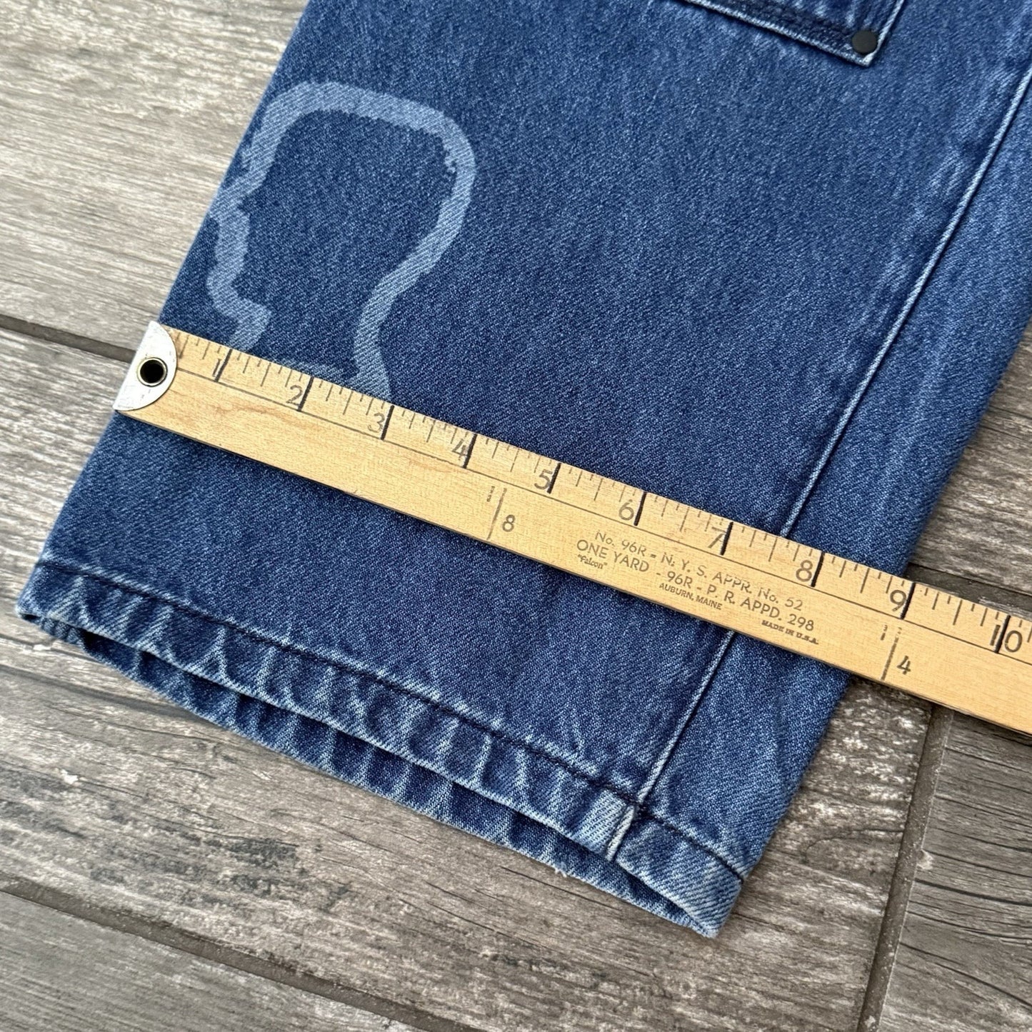BRAIN DEAD HEAD PRINT AOP DOUBLE KNEE DENIM CARPENTER PANTS SZ 28 UTILITY JEANS Yesterday's Fits Clothing Fashion Vintage Streetwear Fashion Item