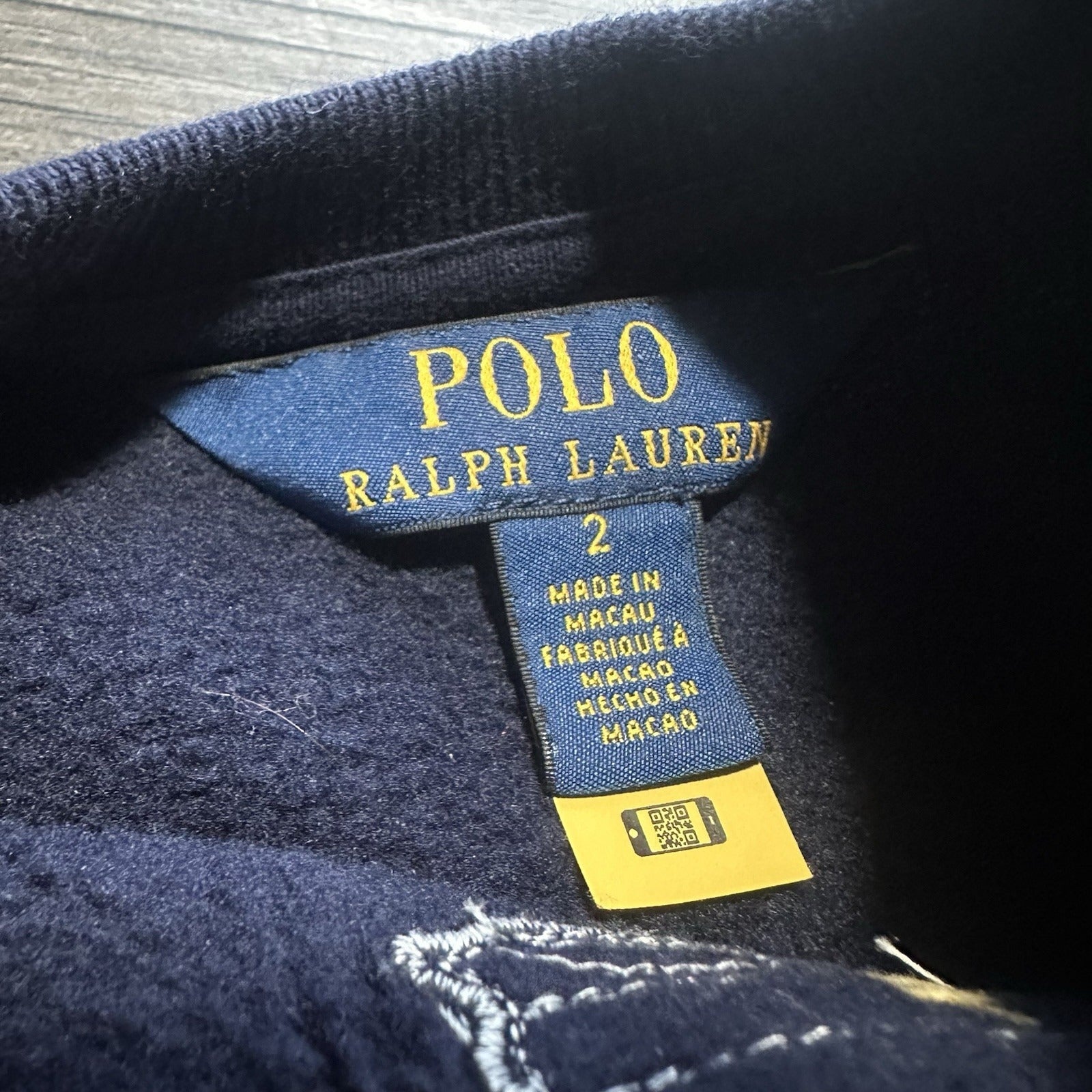 POLO RALPH LAUREN BEAR SWEATSHIRT SWEATER-DRESS SZ GIRLS 2 NAVY BLUE Yesterday's Fits Clothing Fashion Vintage Streetwear Fashion Item