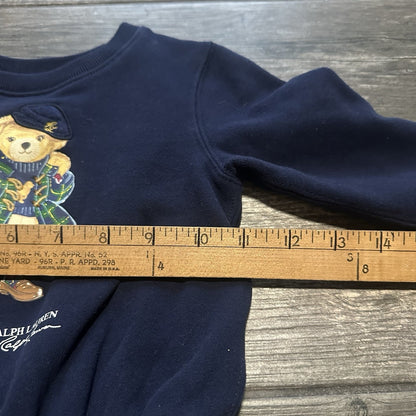 POLO RALPH LAUREN BEAR SWEATSHIRT SWEATER-DRESS SZ GIRLS 2 NAVY BLUE Yesterday's Fits Clothing Fashion Vintage Streetwear Fashion Item