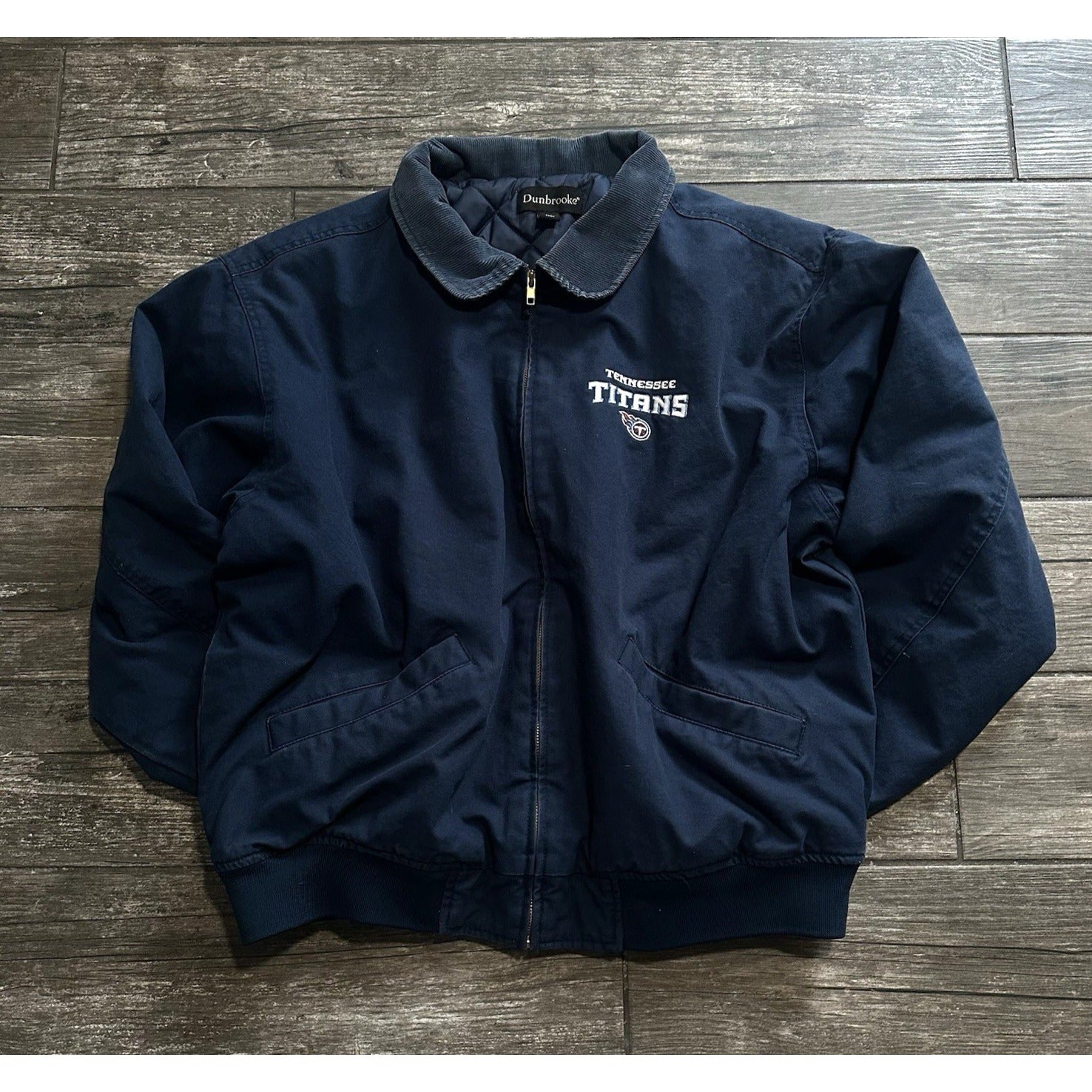 VTG TENNESSEE TITANS DETROIT STYLE NAVY BLUE FOOTBALL JACKET COAT XL CORDUROY Yesterday's Fits Clothing Fashion Vintage Streetwear Fashion Item