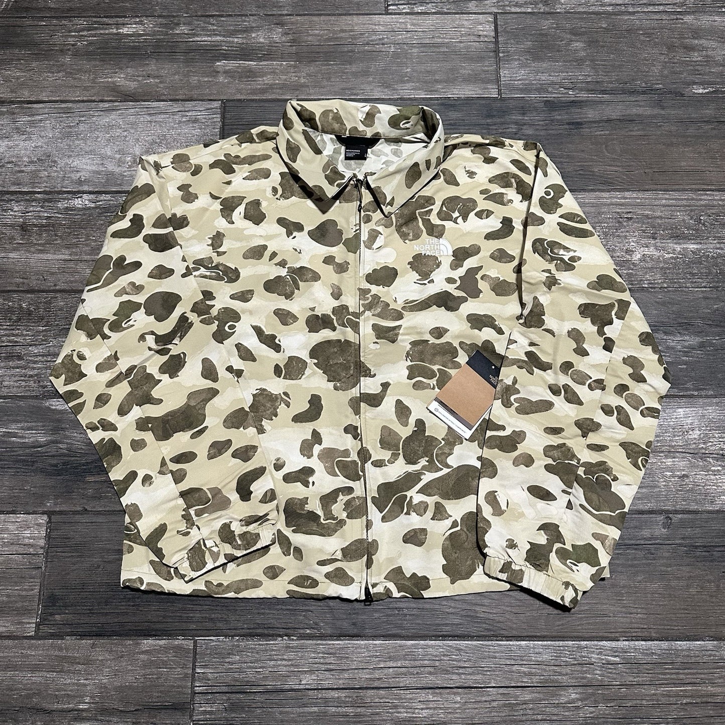 NWT $120 THE NORTH FACE EASY PACKABLE CAMO WINDBREAKER JACKET TAN SZ L COACHES Yesterday's Fits Clothing Fashion Vintage Streetwear Fashion Item
