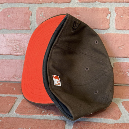 NEW ERA NEW YORK METS 40TH SEASON PATCH BROWN FITTED BASEBALL HAT 6 7/8 ORANGE Yesterday's Fits Clothing Fashion Vintage Streetwear Fashion Item