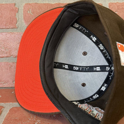 NEW ERA NEW YORK METS 40TH SEASON PATCH BROWN FITTED BASEBALL HAT 6 7/8 ORANGE Yesterday's Fits Clothing Fashion Vintage Streetwear Fashion Item
