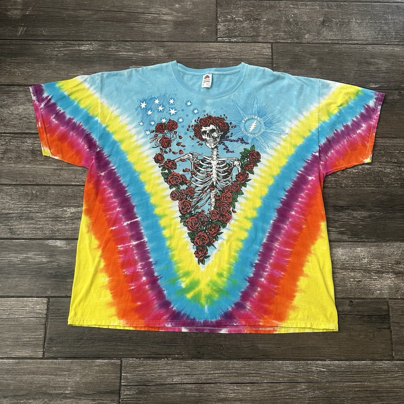 2019 GRATEFUL DEAD & COMPANY SUMMER TOUR TIE-DYE T-SHIRT 3XL BERTHA ROSES Yesterday's Fits Clothing Fashion Vintage Streetwear Fashion Item