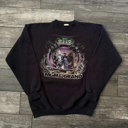 VTG 90s MGM GRAND WIZARD OF OZ WICKED WITCH BLACK SWEATSHIRT FITS SZ M MOVIE Yesterday's Fits Clothing Fashion Vintage Streetwear Fashion Item