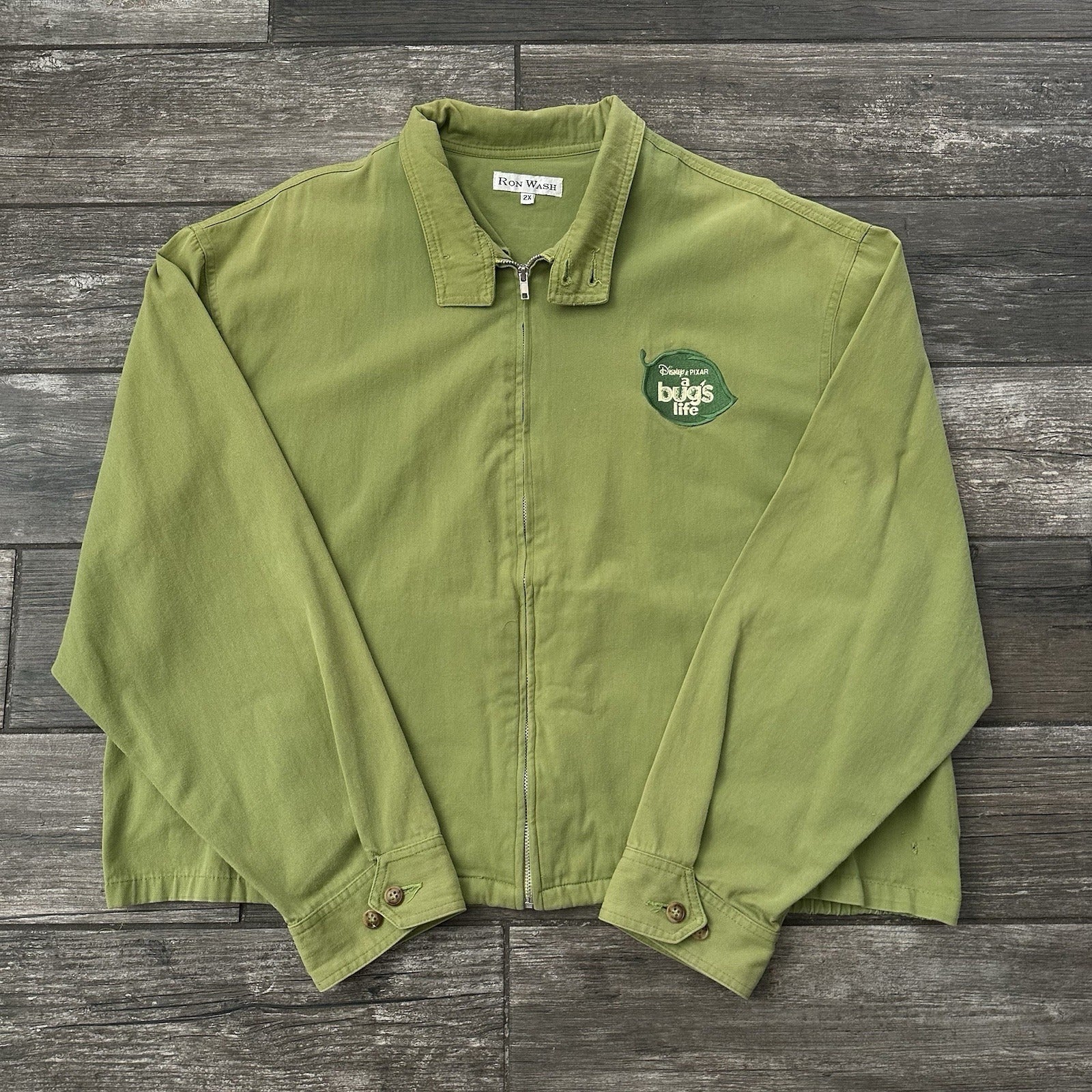 VTG 1998 DISNEY PIXAR A BUG'S LIFE CAST & CREW MOVIE PROMO JACKET GREEN 2XL Yesterday's Fits Clothing Fashion Vintage Streetwear Fashion Item
