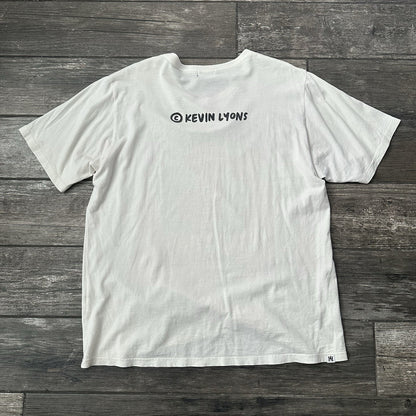 HYSTERIC GLAMOUR KEVIN LYONS CARTOON GRAPHIC WHITE T-SHIRT SHORT SLEEVE 2018 XL Yesterday's Fits Clothing Fashion Vintage Streetwear Fashion Item