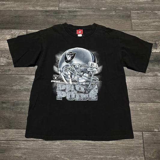 VTG Y2K NFL BRAND OAKLAND RAIDERS BLACK SHORT SLEEVE T-SHIRT TEE FOOTBALL SZ L Yesterday's Fits Clothing Fashion Vintage Streetwear Fashion Item