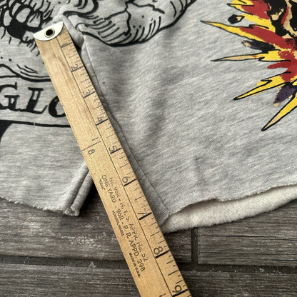 NWT DON ED HARDY GREY SWEAT SHORTS NEW SZ M SKULL FIRE Y2K STYLE POCKETS Yesterday's Fits Clothing Fashion Vintage Streetwear Fashion Item