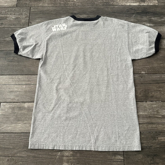 Y2K VTG STAR WARS RETURN OF THE JEDI GREY RINGER GRAPHIC MOVIE PROMO SHIRT SZ L Yesterday's Fits Clothing Fashion Vintage Streetwear Fashion Item