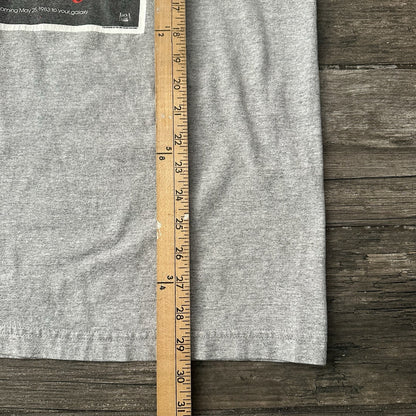 Y2K VTG STAR WARS RETURN OF THE JEDI GREY RINGER GRAPHIC MOVIE PROMO SHIRT SZ L Yesterday's Fits Clothing Fashion Vintage Streetwear Fashion Item