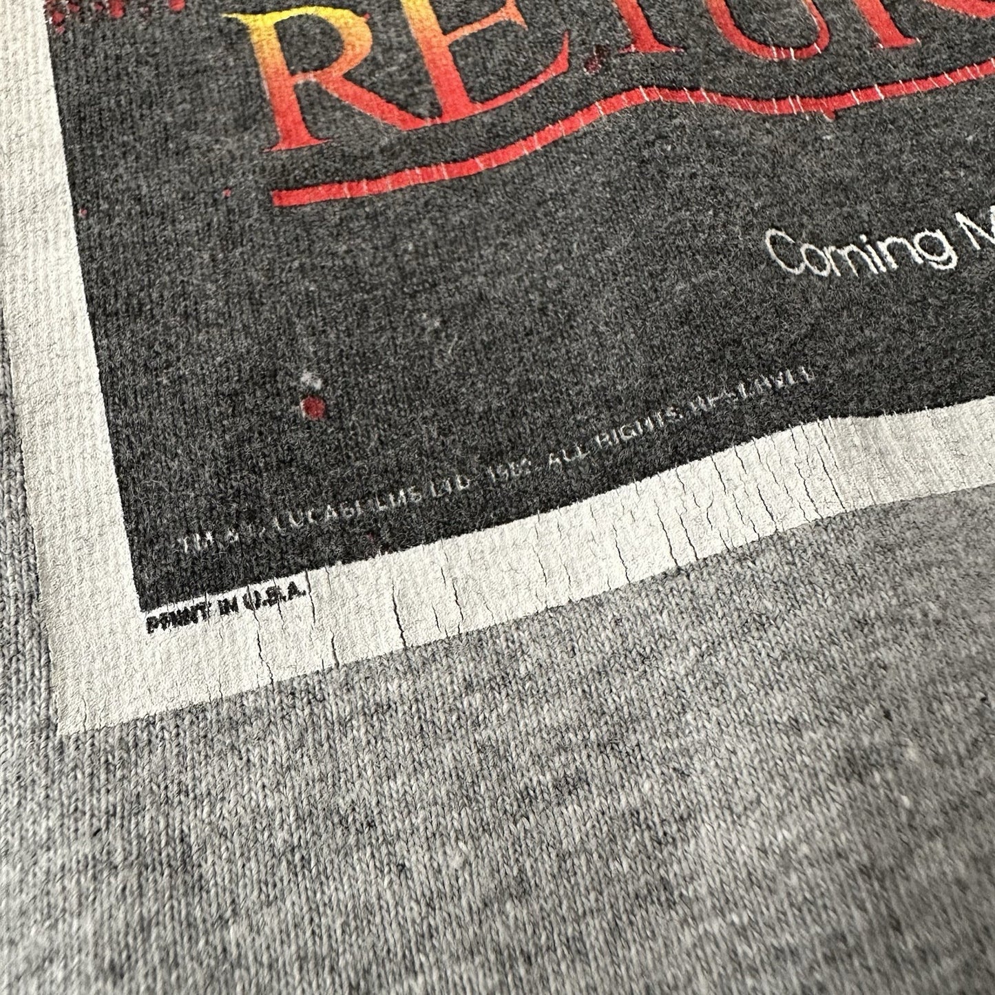 Y2K VTG STAR WARS RETURN OF THE JEDI GREY RINGER GRAPHIC MOVIE PROMO SHIRT SZ L Yesterday's Fits Clothing Fashion Vintage Streetwear Fashion Item