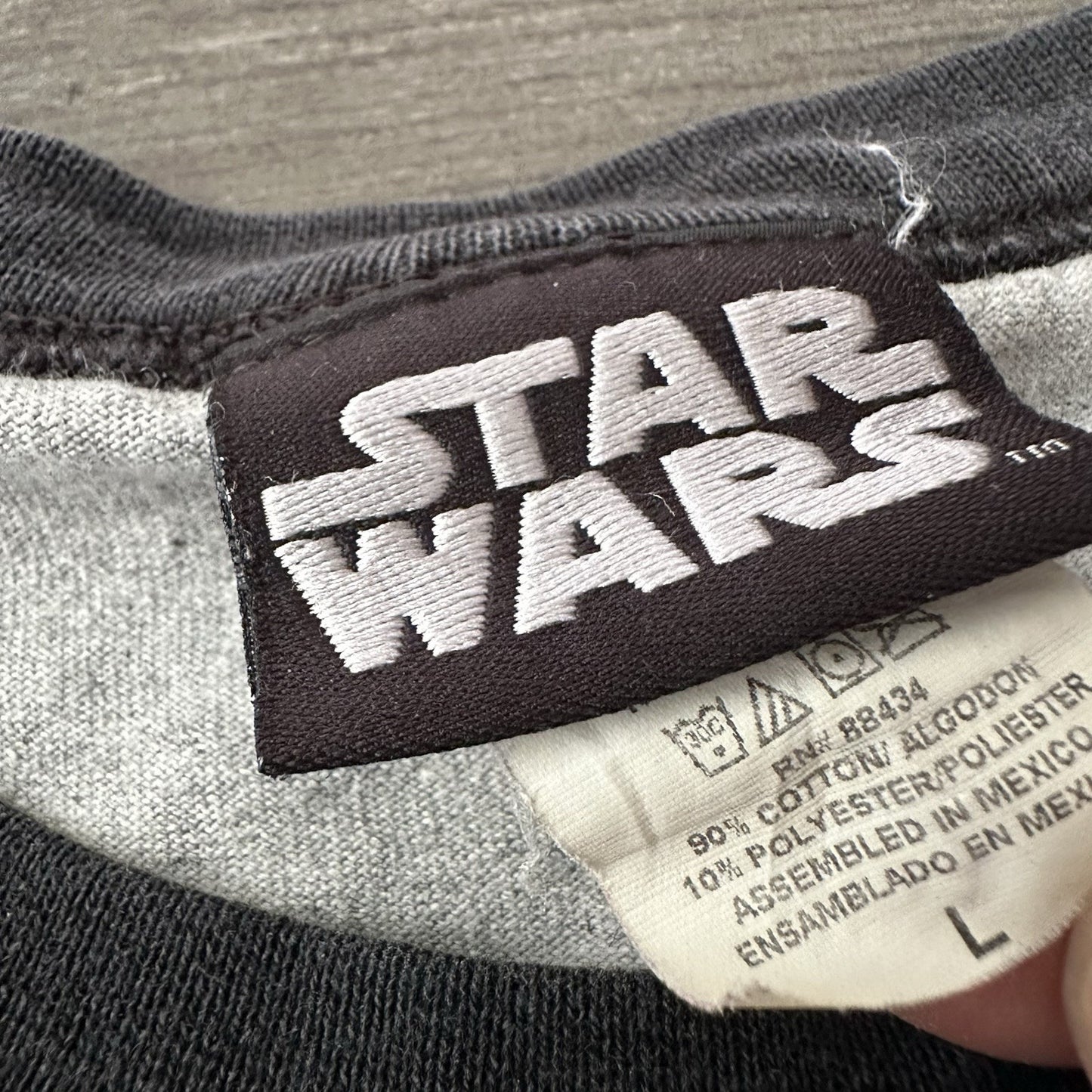 Y2K VTG STAR WARS RETURN OF THE JEDI GREY RINGER GRAPHIC MOVIE PROMO SHIRT SZ L Yesterday's Fits Clothing Fashion Vintage Streetwear Fashion Item