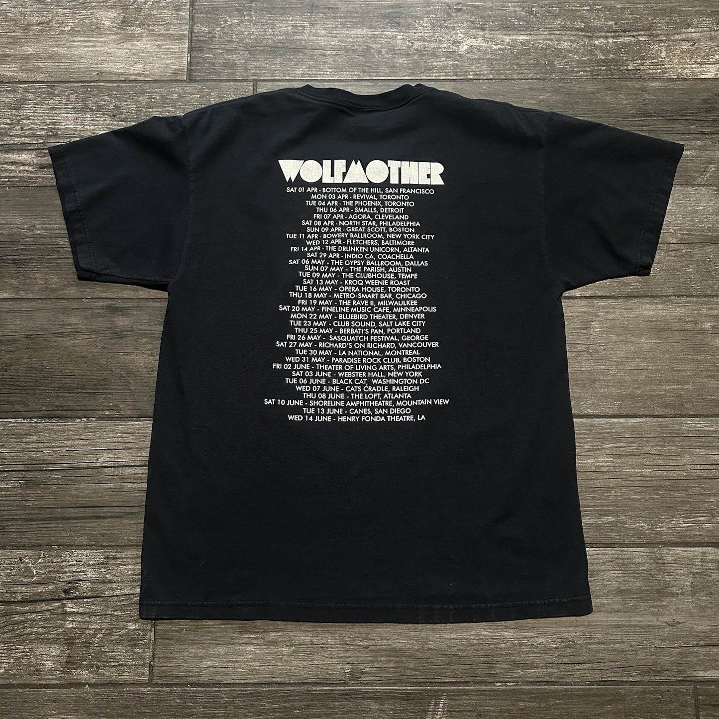 Y2K 2006 WOLFMOTHER DIMENSIONS BLACK TOUR CONCERT PROMO T-SHIRT SZ L Yesterday's Fits Clothing Fashion Vintage Streetwear Fashion Item