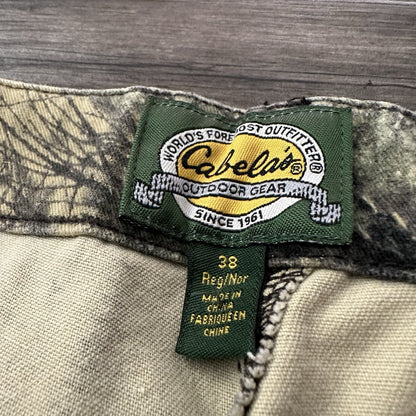 VTG CABELAS BAGGY GHOST CAMO GREEN TAN HUNTING CARGO PANTS SZ 38x30 Yesterday's Fits Clothing Fashion Vintage Streetwear Fashion Item