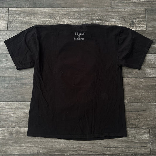 STUSSY REAL DEAL COMIX MAGAZINE COMIC GRAPHIC T-SHIRT BLACK TEE SZ XL Yesterday's Fits Clothing Fashion Vintage Streetwear Fashion Item