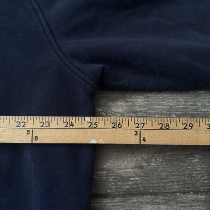 Y2K NIKE CENTER SWOOSH BIG LOGO HOODIE NAVY BLUE SWEATSHIRT FITS SZ XL FADED Yesterday's Fits Clothing Fashion Vintage Streetwear Fashion Item