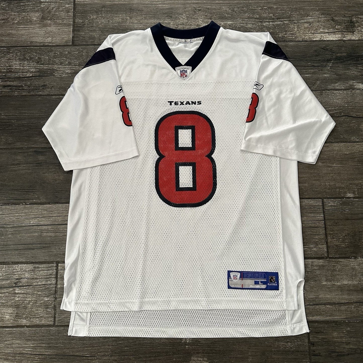Y2K REEBOK NFL HOUSTON TEXANS DAVID CARR WHITE FOOTBALL JERSEY SZ L MESH Yesterday's Fits Clothing Fashion Vintage Streetwear Fashion Item