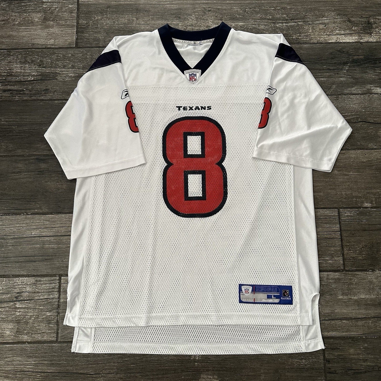 Y2K REEBOK NFL HOUSTON TEXANS DAVID CARR WHITE FOOTBALL JERSEY SZ L MESH Yesterday's Fits Clothing Fashion Vintage Streetwear Fashion Item