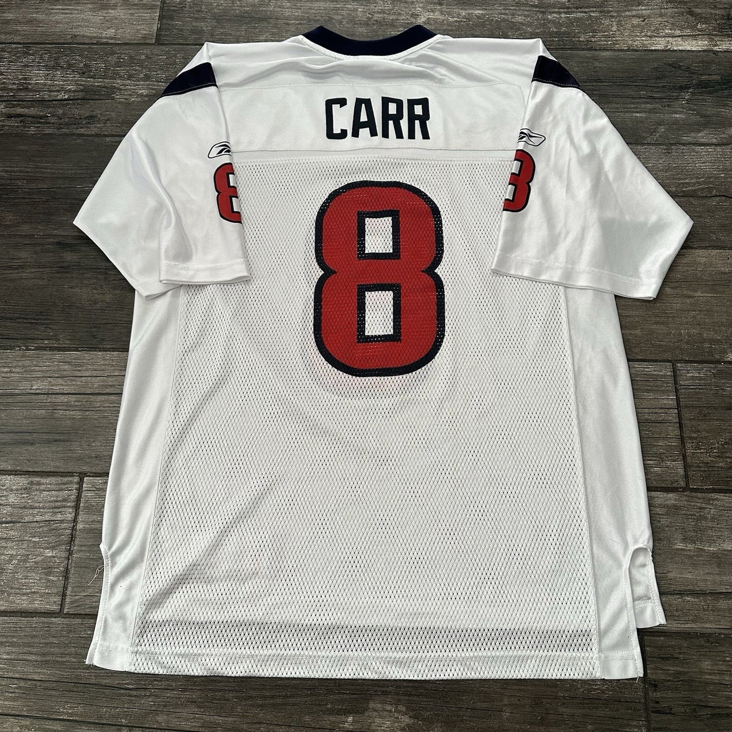 Y2K REEBOK NFL HOUSTON TEXANS DAVID CARR WHITE FOOTBALL JERSEY SZ L MESH Yesterday's Fits Clothing Fashion Vintage Streetwear Fashion Item