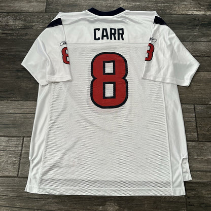 Y2K REEBOK NFL HOUSTON TEXANS DAVID CARR WHITE FOOTBALL JERSEY SZ L MESH Yesterday's Fits Clothing Fashion Vintage Streetwear Fashion Item