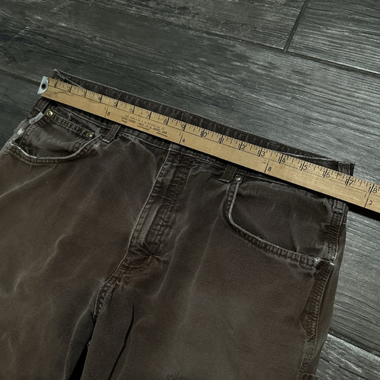 VTG CARHARTT BROWN DISTRESSED WORK WEAR PANTS FADED GRUNGE SZ MEASURES 34x29 Yesterday's Fits Clothing Fashion Vintage Streetwear Fashion Item