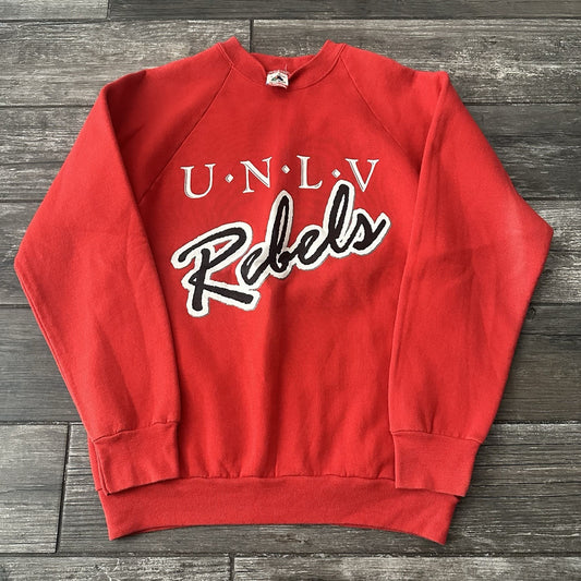 VTG 80s UNLV REBELS LAS VEGAS RED USA SWEATSHIRT PULLOVER COLLEGE SZ L FOTL Yesterday's Fits Clothing Fashion Vintage Streetwear Fashion Item
