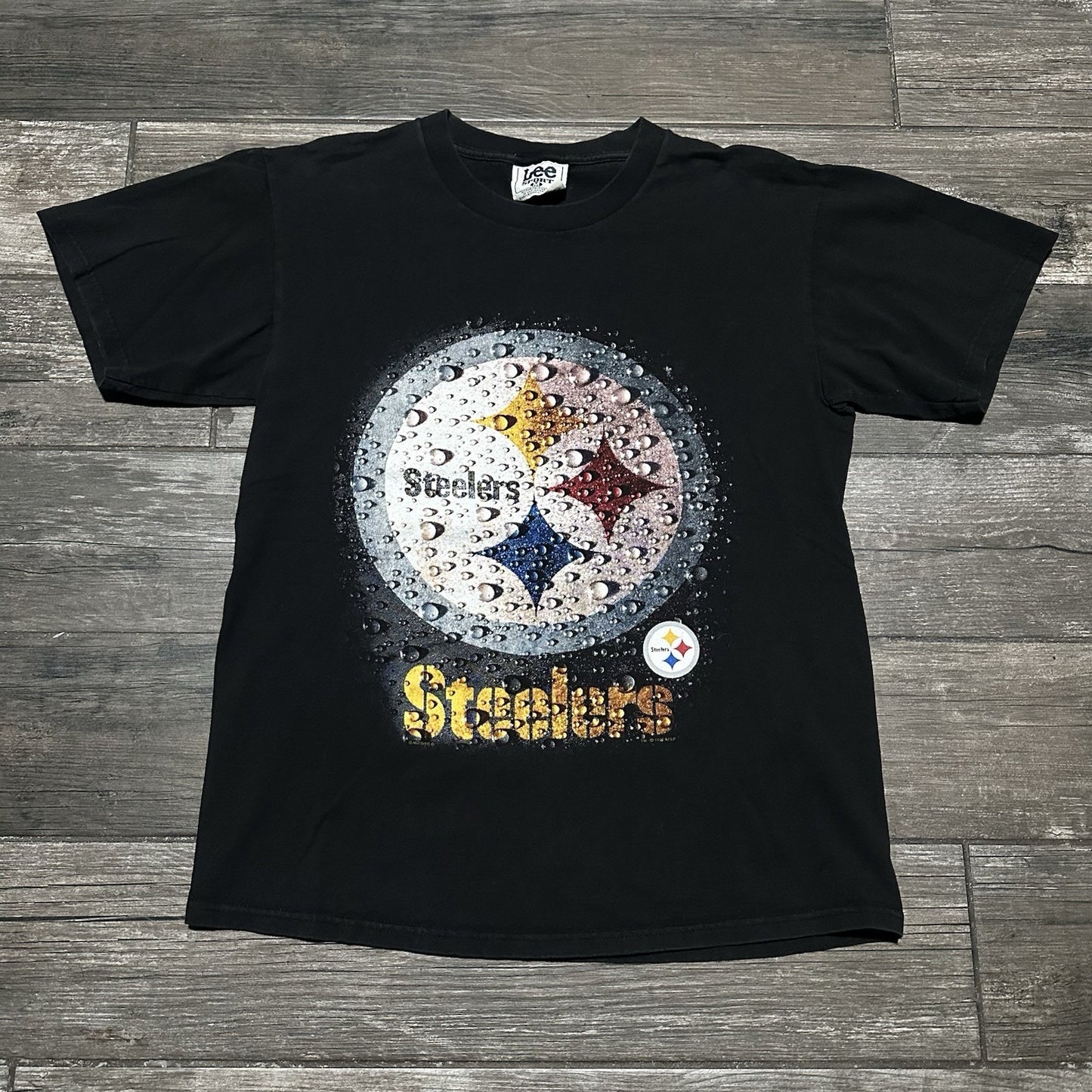 VTG 90s LEE SPORT PITTSBURGH STEELERS RAIN SHIELD T-SHIRT BLACK SZ M FOOTBALL Yesterday's Fits Clothing Fashion Vintage Streetwear Fashion Item