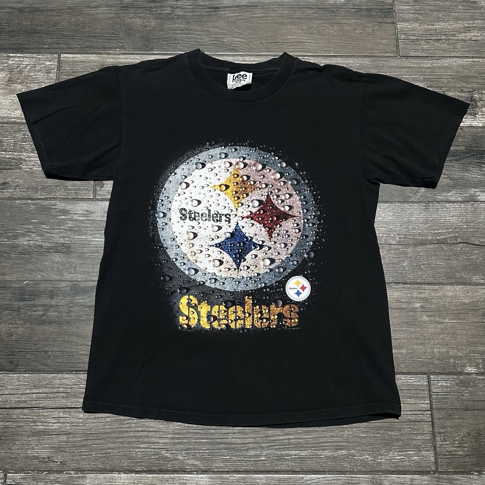 VTG 90s LEE SPORT PITTSBURGH STEELERS RAIN SHIELD T-SHIRT BLACK SZ M FOOTBALL Yesterday's Fits Clothing Fashion Vintage Streetwear Fashion Item