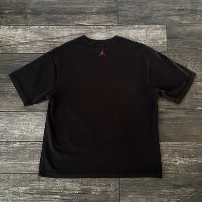 AIR JORDAN RINGS HEAVYWEIGHT 'DISTRESSED' TEE T-SHIRT SZ M OVERSIZED BASKETBALL Yesterday's Fits Clothing Fashion Vintage Streetwear Fashion Item