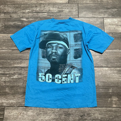 Y2K VTG G-UNIT 50 CENT HIP-HOP RAP T-SHIRT BLUE TEE TAGGED SZ L MUSIC PROMO Yesterday's Fits Clothing Fashion Vintage Streetwear Fashion Item