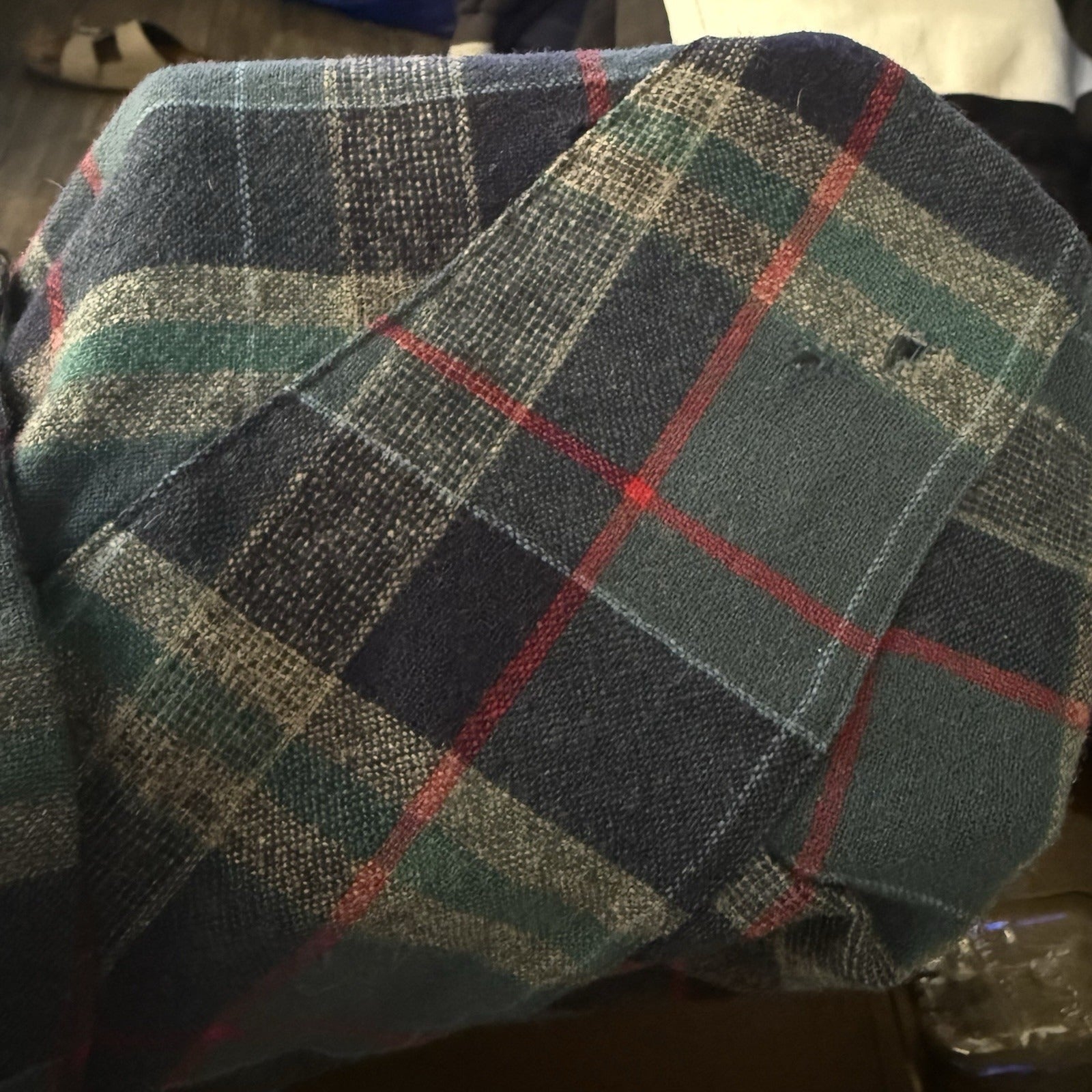 VTG PENDLETON 60s WOOL LOOP COLLAR GREEN BLUE PLAID BUTTON LONG SLEEVE SHIRT 2XL Yesterday's Fits Clothing Fashion Vintage Streetwear Fashion Item