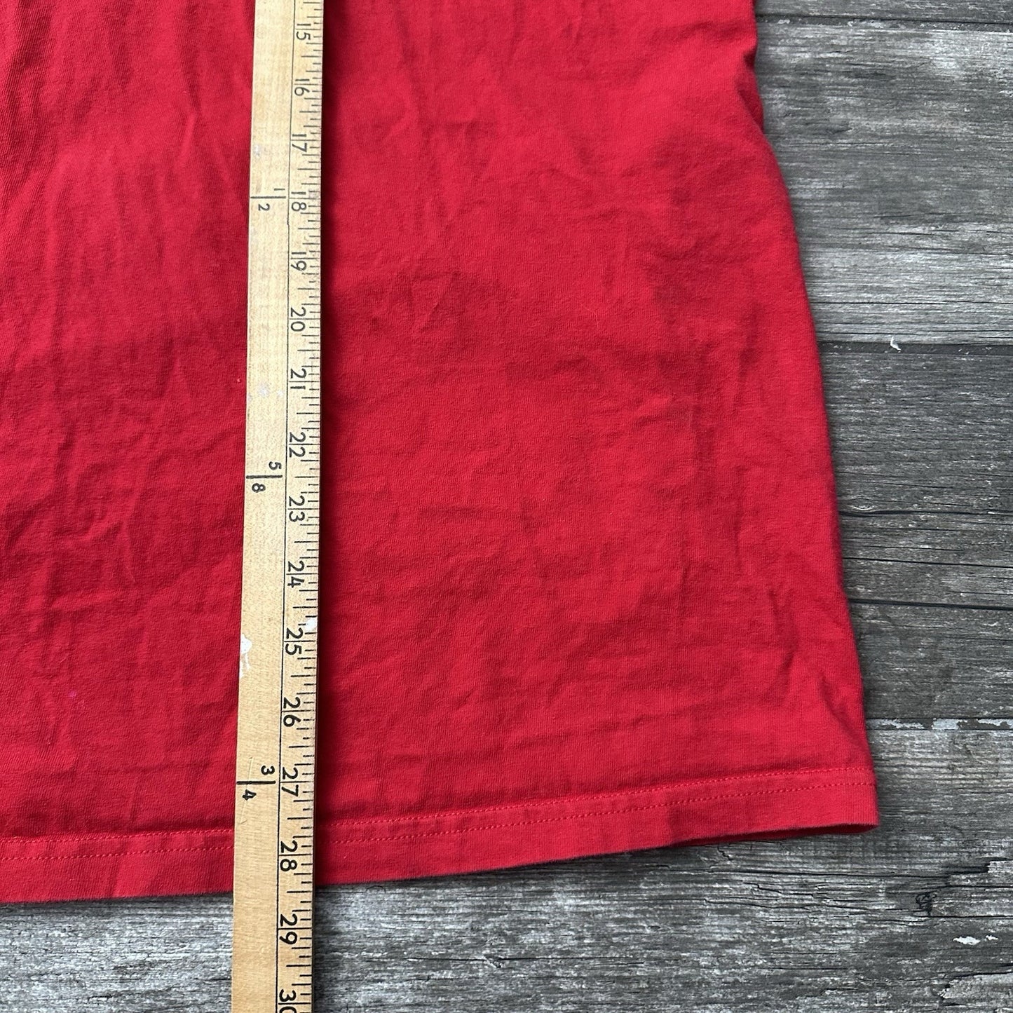VTG 90s GUESS JEANS USA STAR RED SHORT SLEEVE SPELL OUT GRAPHIC T-SHIRT XL