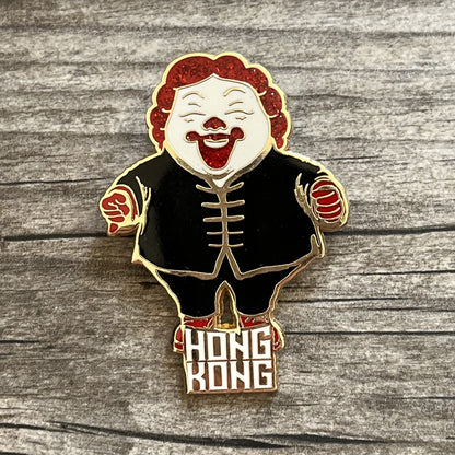 2017 POP LIFE POPAGANDA RON ENGLISH RONALD CLOWN ENAMEL PIN HONG KONG Yesterday's Fits Clothing Fashion Vintage Streetwear Fashion Item