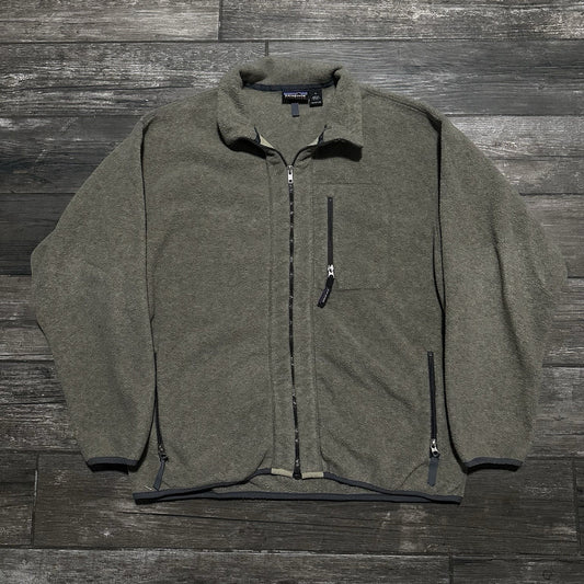 VTG PATAGONIA SYNCHILLA OATMEAL FULL ZIP FLEECE JACKET SZ XL USA MADE MILITARY Patagonia Clothing Fashion Vintage Streetwear Fashion Item