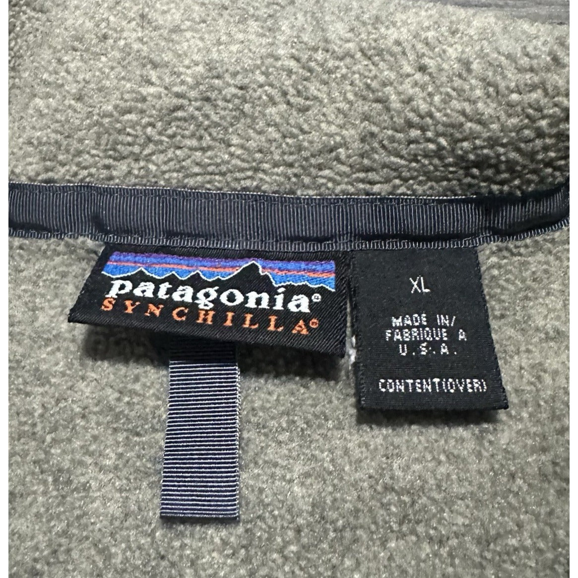 VTG PATAGONIA SYNCHILLA OATMEAL FULL ZIP FLEECE JACKET SZ XL USA MADE MILITARY Patagonia Clothing Fashion Vintage Streetwear Fashion Item