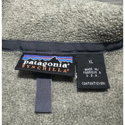 VTG PATAGONIA SYNCHILLA OATMEAL FULL ZIP FLEECE JACKET SZ XL USA MADE MILITARY Patagonia Clothing Fashion Vintage Streetwear Fashion Item