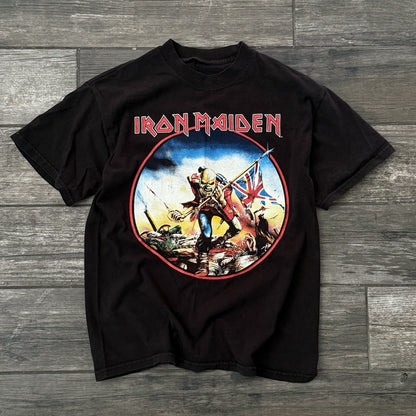 VTG Y2K IRON MAIDEN THE TROOPER BLACK SHORT SLEEVE CONCERT PROMO T-SHIRT SZ S Yesterday's Fits Clothing Fashion Vintage Streetwear Fashion Item