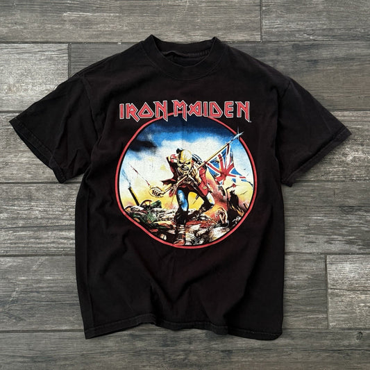 VTG Y2K IRON MAIDEN THE TROOPER BLACK SHORT SLEEVE CONCERT PROMO T-SHIRT SZ S Yesterday's Fits Clothing Fashion Vintage Streetwear Fashion Item
