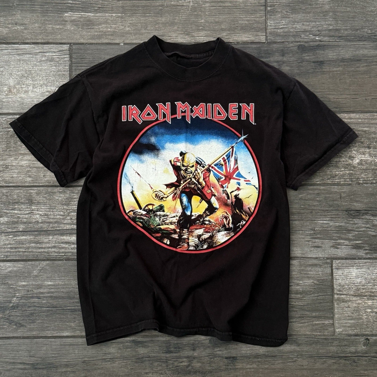 VTG Y2K IRON MAIDEN THE TROOPER BLACK SHORT SLEEVE CONCERT PROMO T-SHIRT SZ S Yesterday's Fits Clothing Fashion Vintage Streetwear Fashion Item