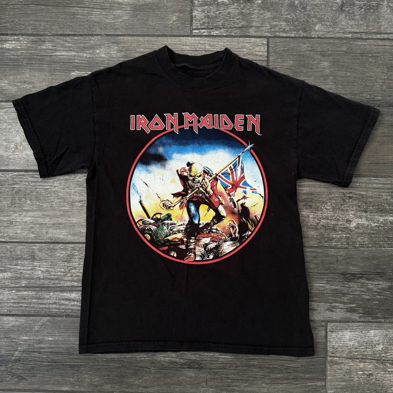 VTG Y2K IRON MAIDEN THE TROOPER BLACK SHORT SLEEVE CONCERT PROMO T-SHIRT SZ S Yesterday's Fits Clothing Fashion Vintage Streetwear Fashion Item