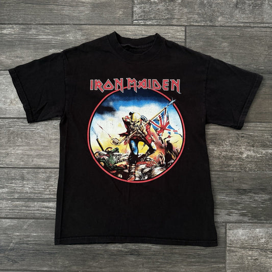 VTG Y2K IRON MAIDEN THE TROOPER BLACK SHORT SLEEVE CONCERT PROMO T-SHIRT SZ S Yesterday's Fits Clothing Fashion Vintage Streetwear Fashion Item