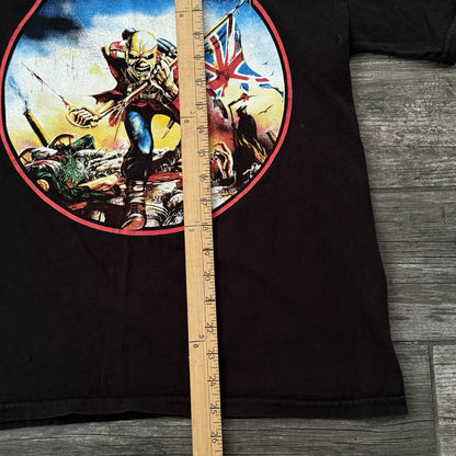 VTG Y2K IRON MAIDEN THE TROOPER BLACK SHORT SLEEVE CONCERT PROMO T-SHIRT SZ S Yesterday's Fits Clothing Fashion Vintage Streetwear Fashion Item