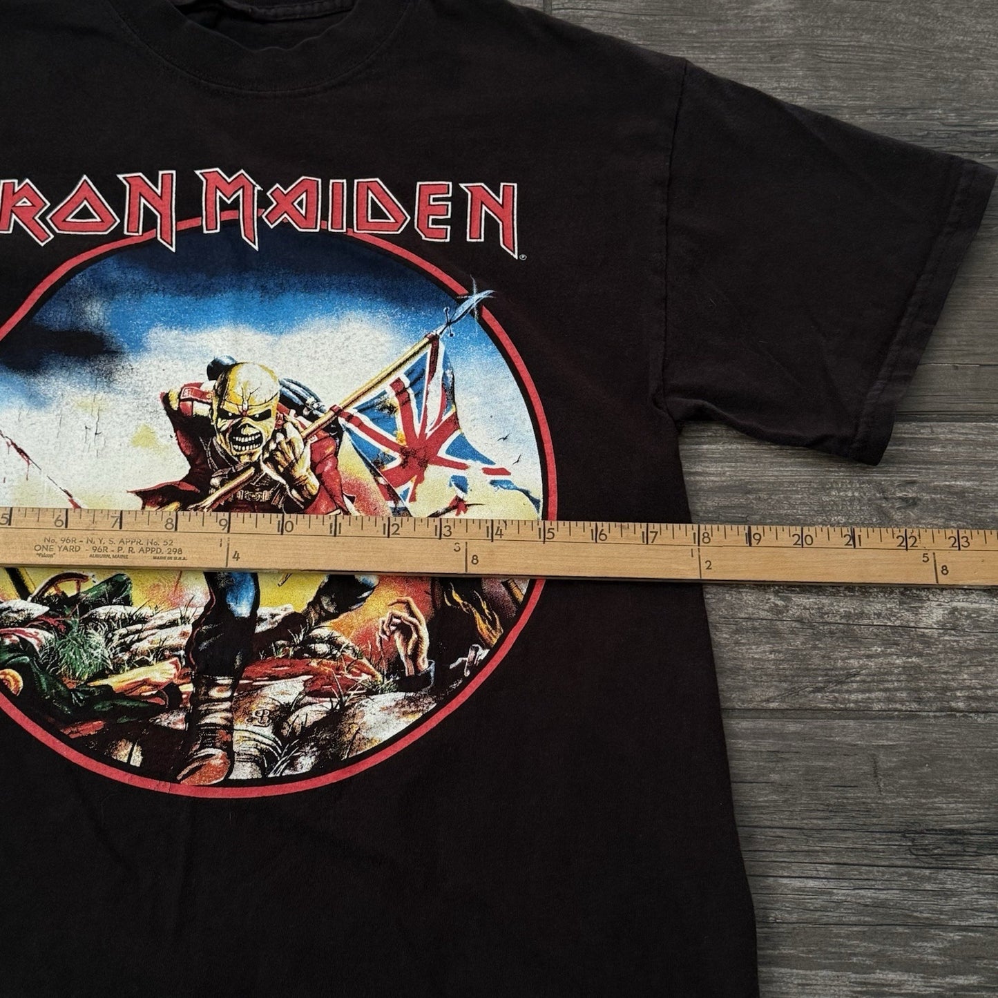 VTG Y2K IRON MAIDEN THE TROOPER BLACK SHORT SLEEVE CONCERT PROMO T-SHIRT SZ S Yesterday's Fits Clothing Fashion Vintage Streetwear Fashion Item