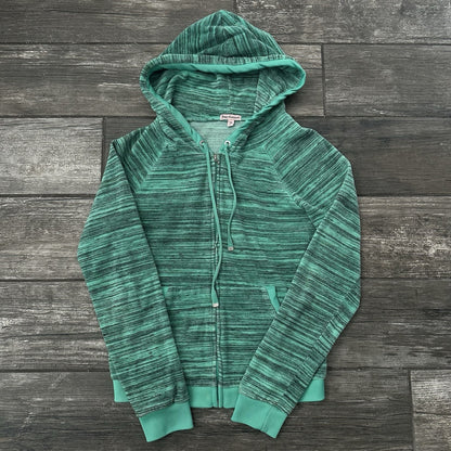 Y2K JUICY COUTURE TEAL STRIPED ZIP UP CROWN HOODIE SWEATSHIRT SZ XS Yesterday's Fits Clothing Fashion Vintage Streetwear Fashion Item