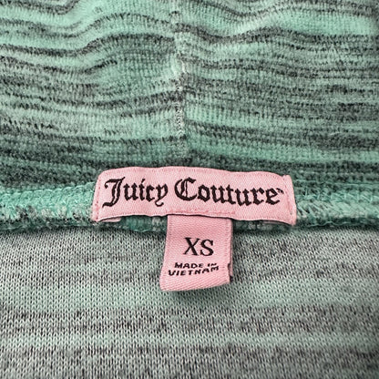 Y2K JUICY COUTURE TEAL STRIPED ZIP UP CROWN HOODIE SWEATSHIRT SZ XS Yesterday's Fits Clothing Fashion Vintage Streetwear Fashion Item