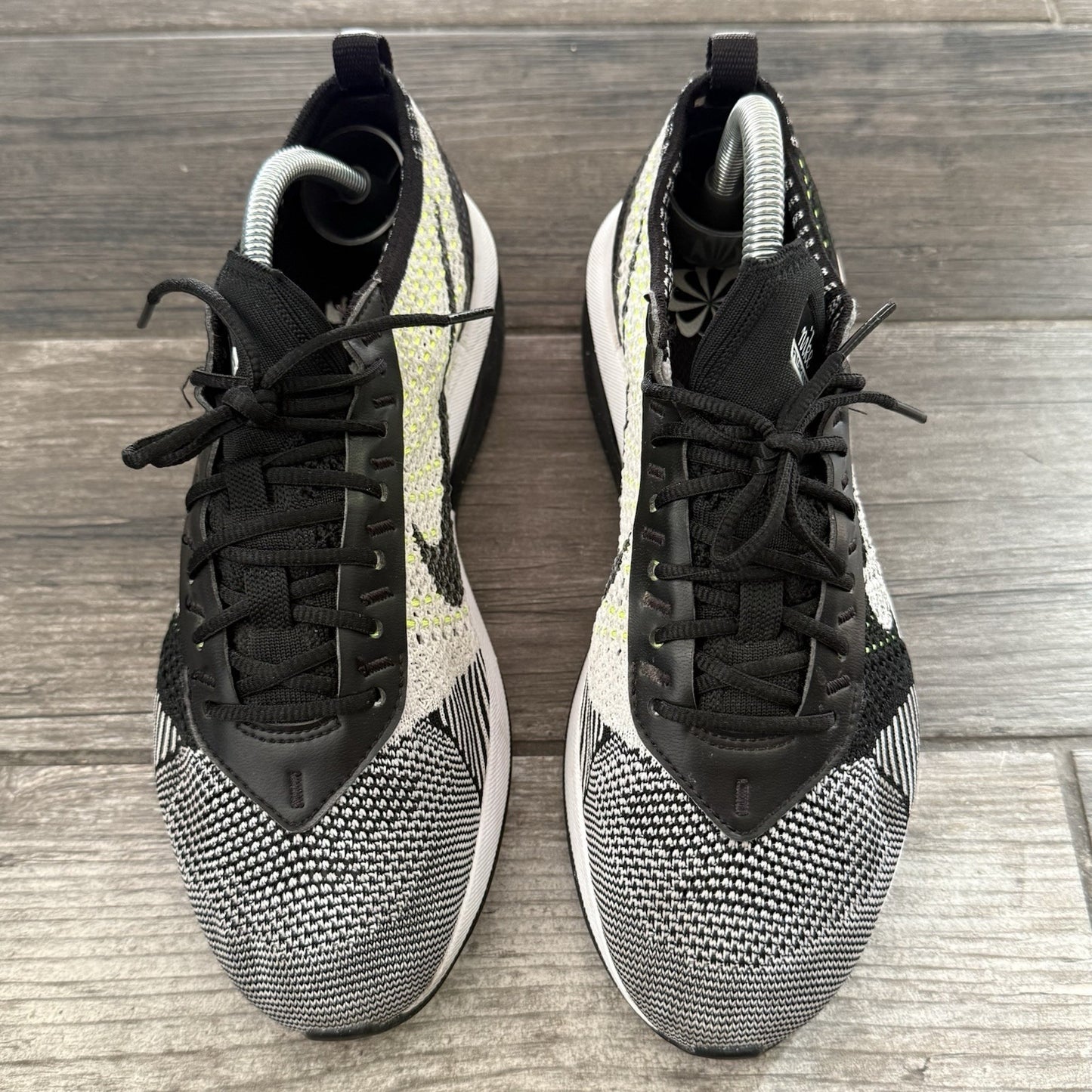 WMNS NIKE AIR MAX FLYKNIT RACER BLACK WHITE VOLT SZ 7.5 DM9073-002 SNEAKERS Yesterday's Fits Clothing Fashion Vintage Streetwear Fashion Item