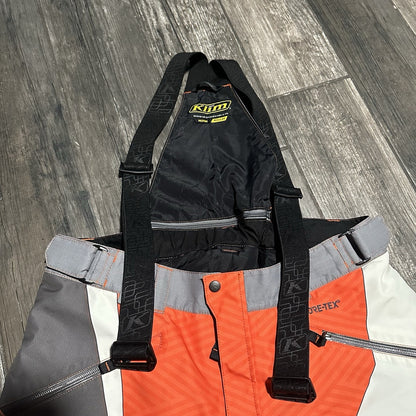 KLIM KAOS SERIES SNOWMOBILE SNOW BIB PANTS M ORANGE GREY BLACK WHITE GORE-TEX Yesterday's Fits Clothing Fashion Vintage Streetwear Fashion Item