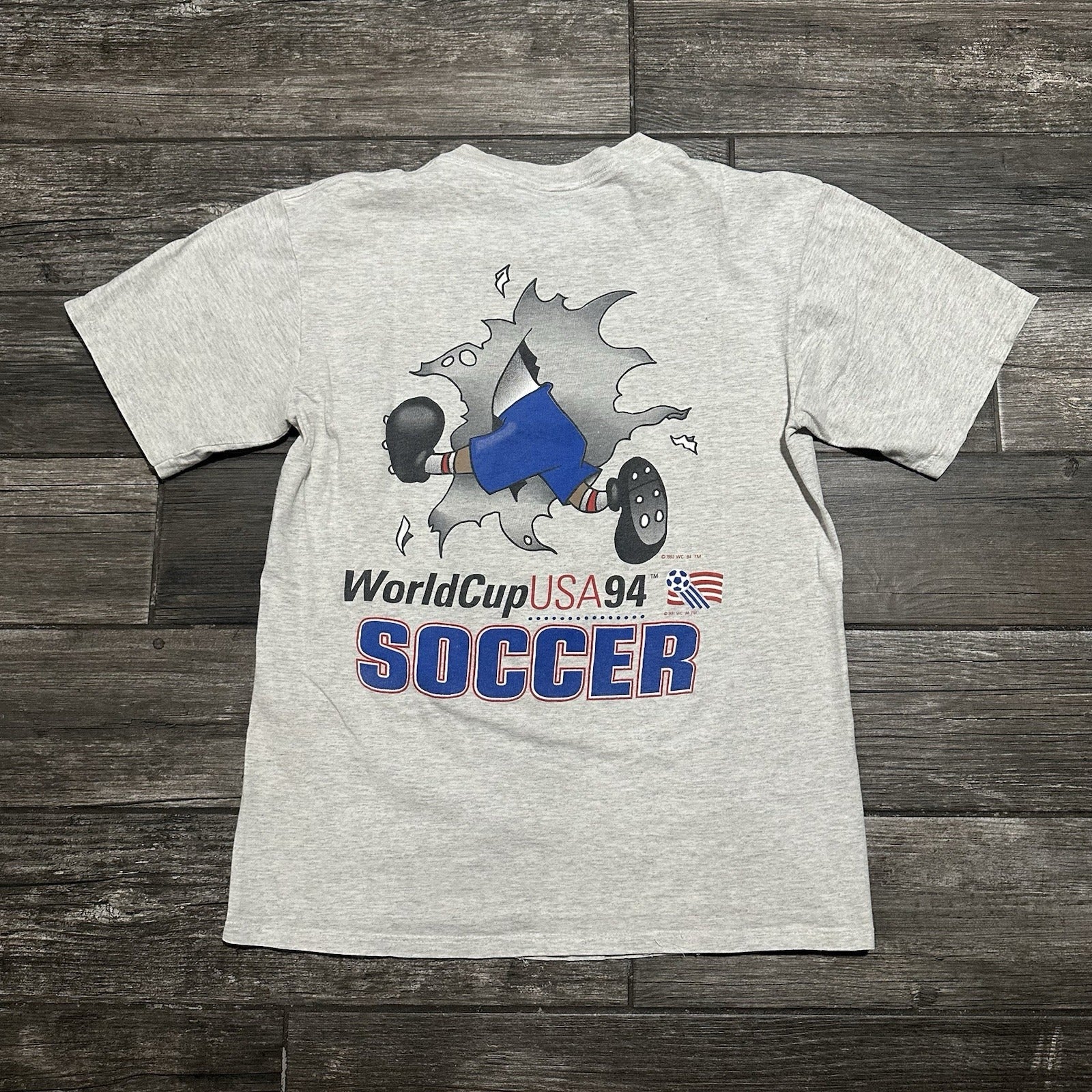 VTG 1994 US SOCCER WORLD CUP BREAKTHROUGH GREY T-SHIRT SZ L NUTMEG TEAM USA Yesterday's Fits Clothing Fashion Vintage Streetwear Fashion Item