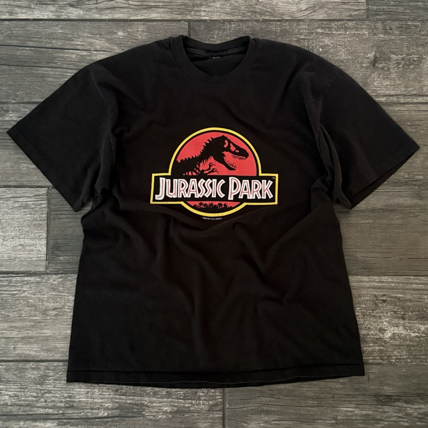 VTG 1992 JURASSIC PARK MOVIE PROMO T-SHIRT TEE BLACK SZ S SMALL SHORT SLEEVE Yesterday's Fits Clothing Fashion Vintage Streetwear Fashion Item